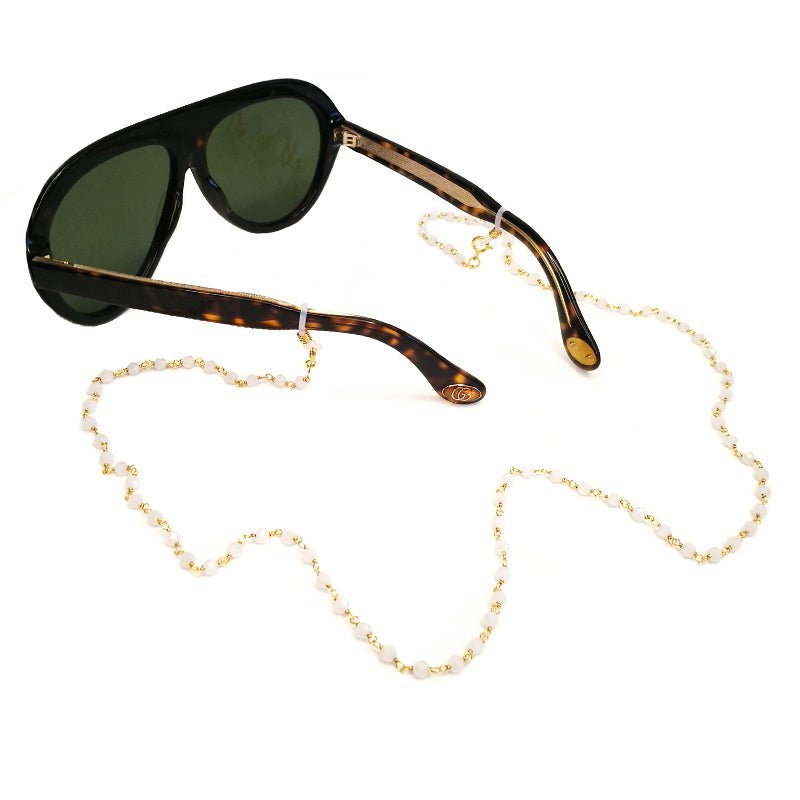 Corrente Glamour com Contas Brancas - Loja do Ouro