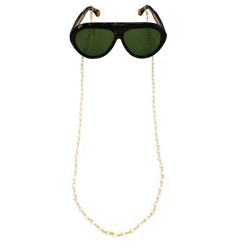 Corrente Glamour com Contas Brancas - Loja do Ouro