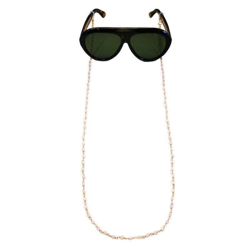 Corrente Glamour com Contas Rosa - Loja do Ouro