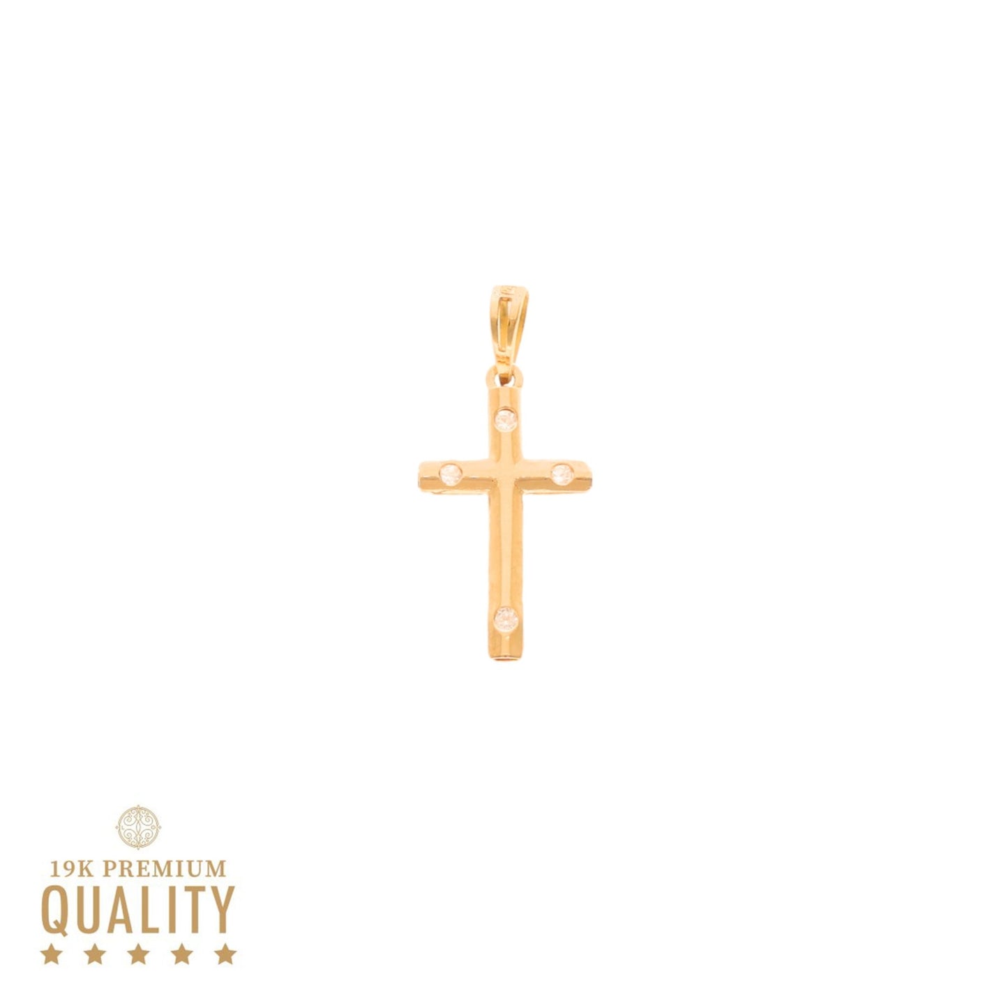 Cruz em Ouro 19kl com Zircónias (1.6cm) - Loja do Ouro