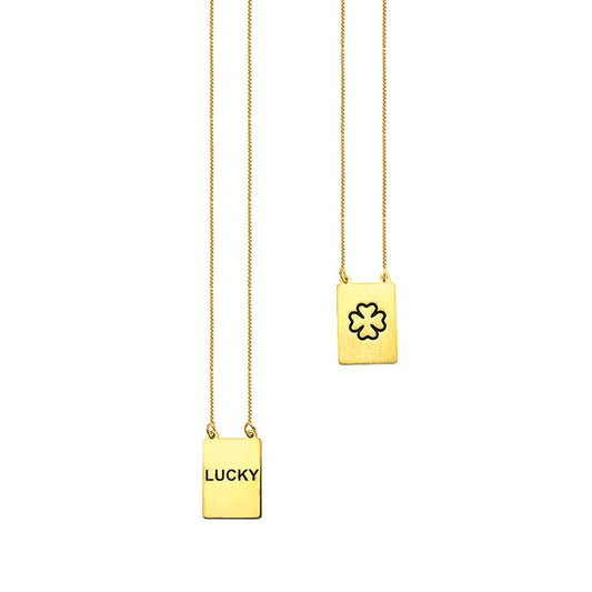 Escapulário Lucky em Prata com Medalha Trevo - Loja do Ouro