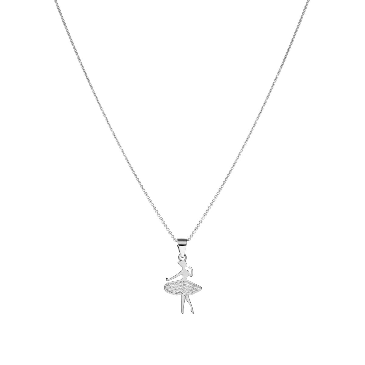 Fio Bailarina em Prata com Zircónias - Loja do Ouro