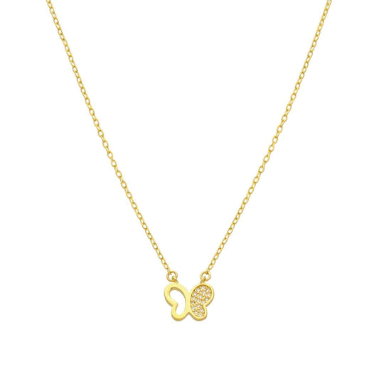 Fio Borboleta em Prata com Zircónias - Loja do Ouro