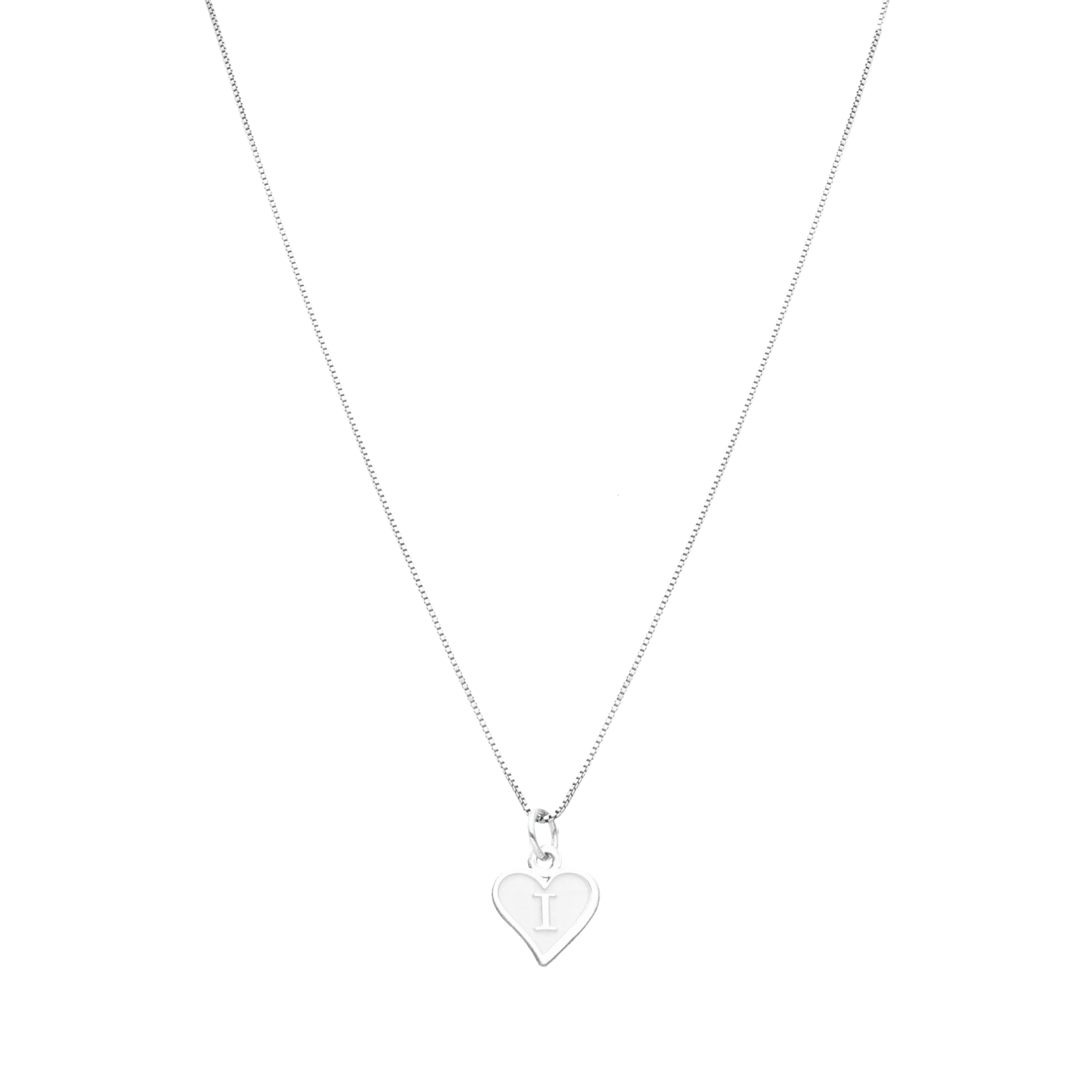 Fio Coração em Prata com Letra - Loja do Ouro