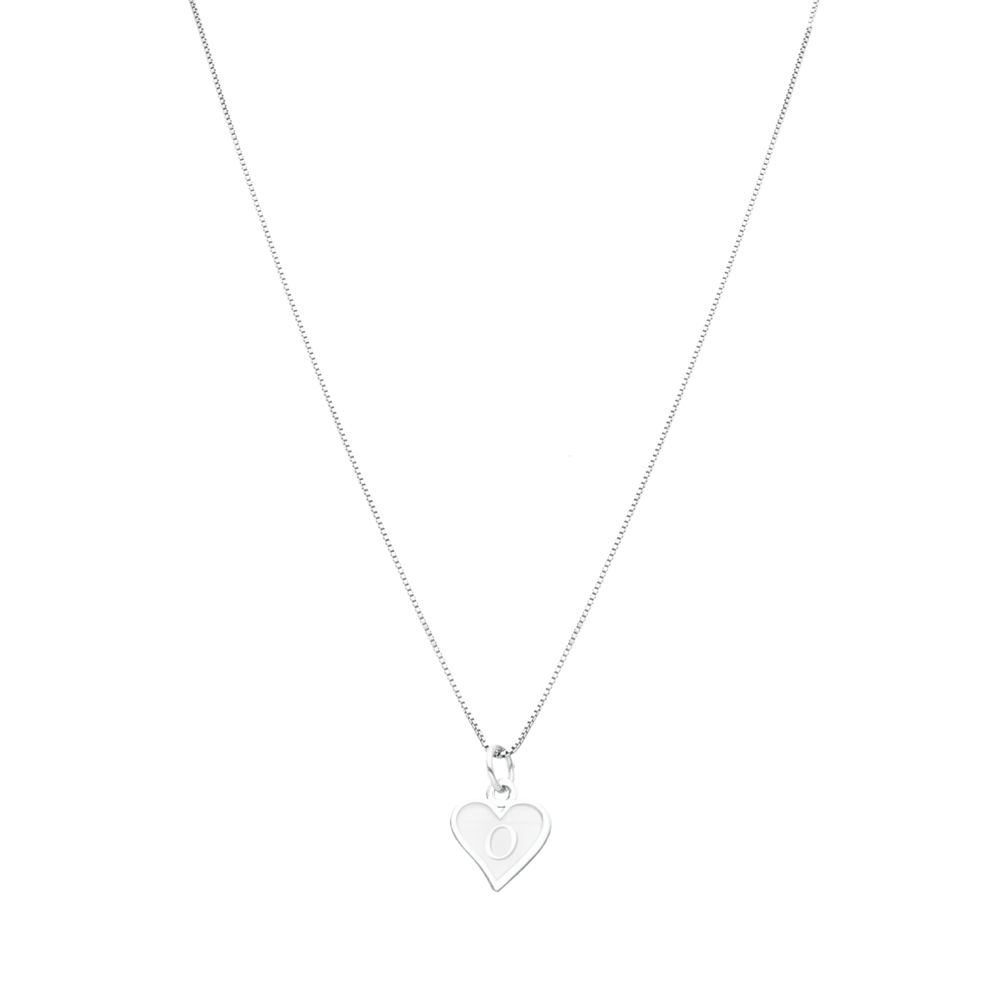 Fio Coração em Prata com Letra - Loja do Ouro