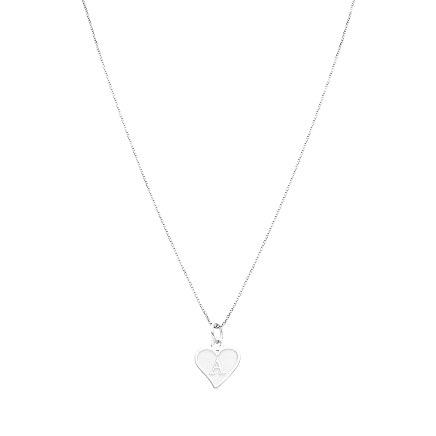 Fio Coração em Prata com Letra - Loja do Ouro