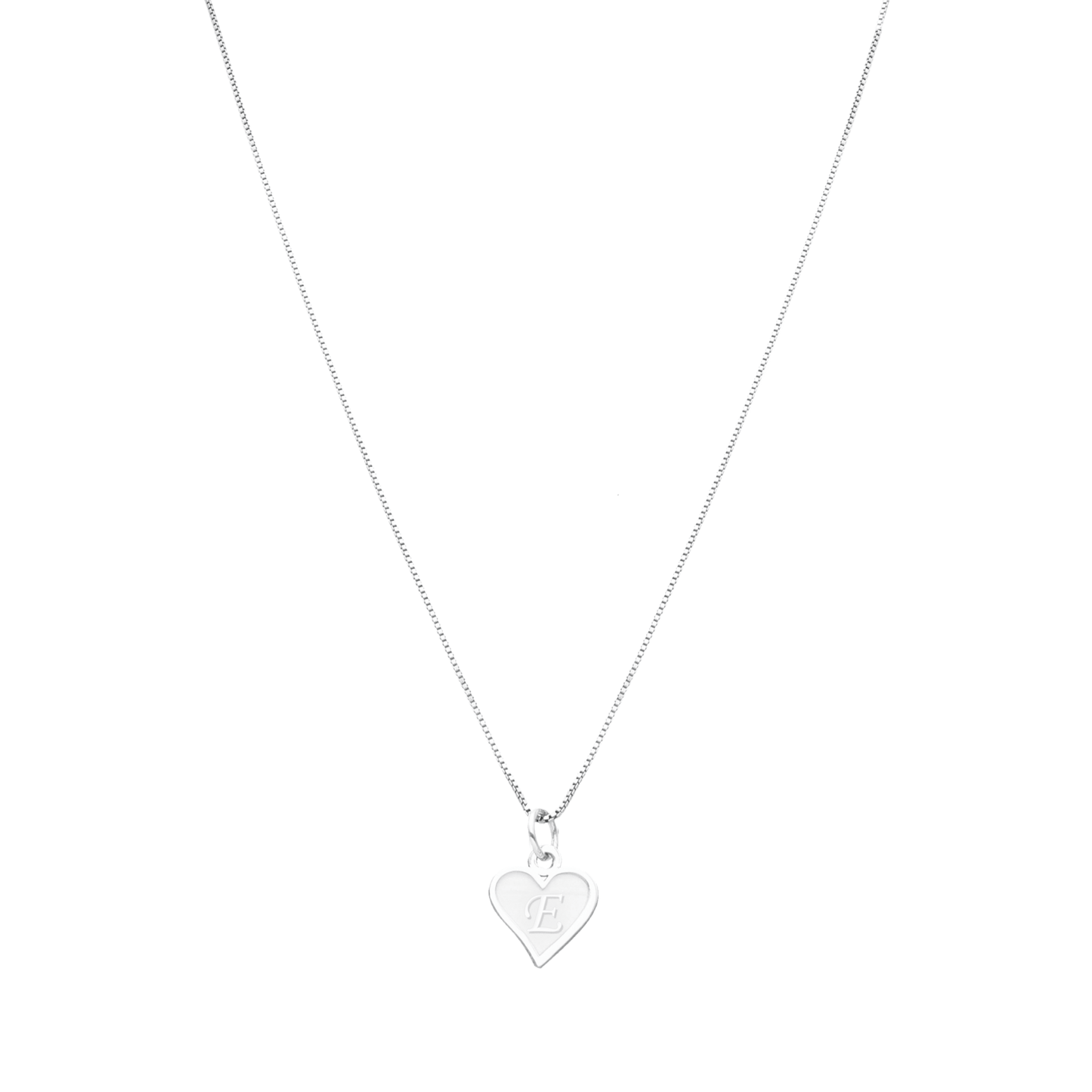 Fio Coração em Prata com Letra - Loja do Ouro