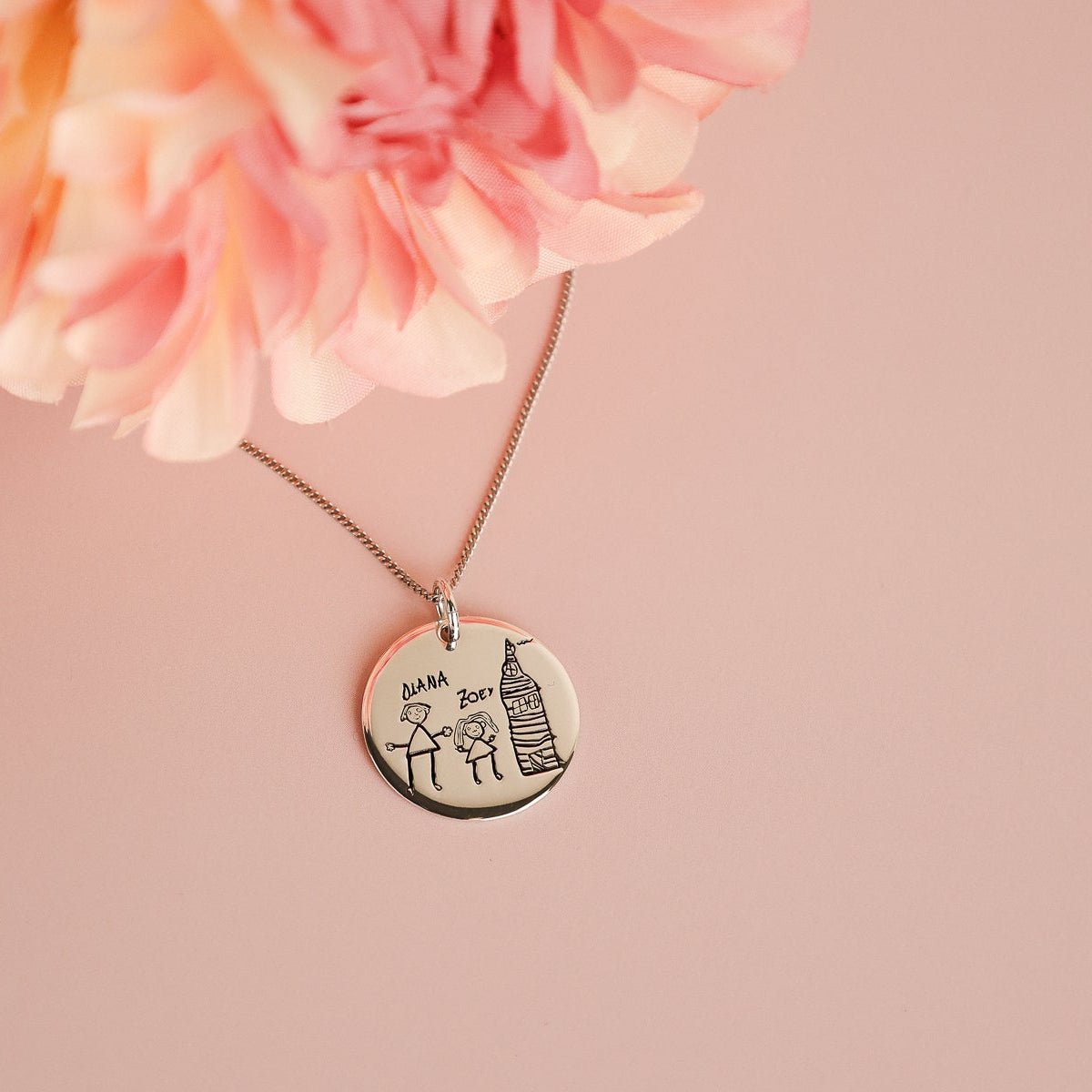 Fio Dia da Mãe em Prata com Desenho Personalizável - Loja do Ouro