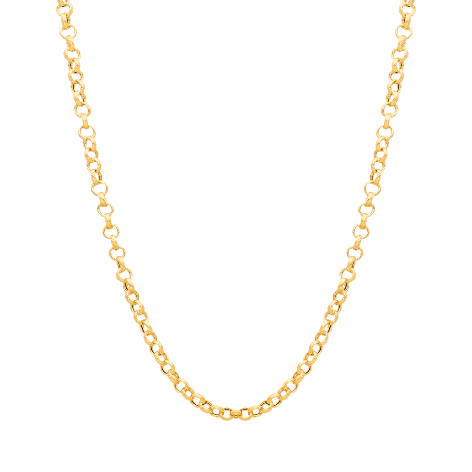 Fio Elos Portugueses em Ouro 19kl com Efeito Martelado (46cm) - Loja do Ouro