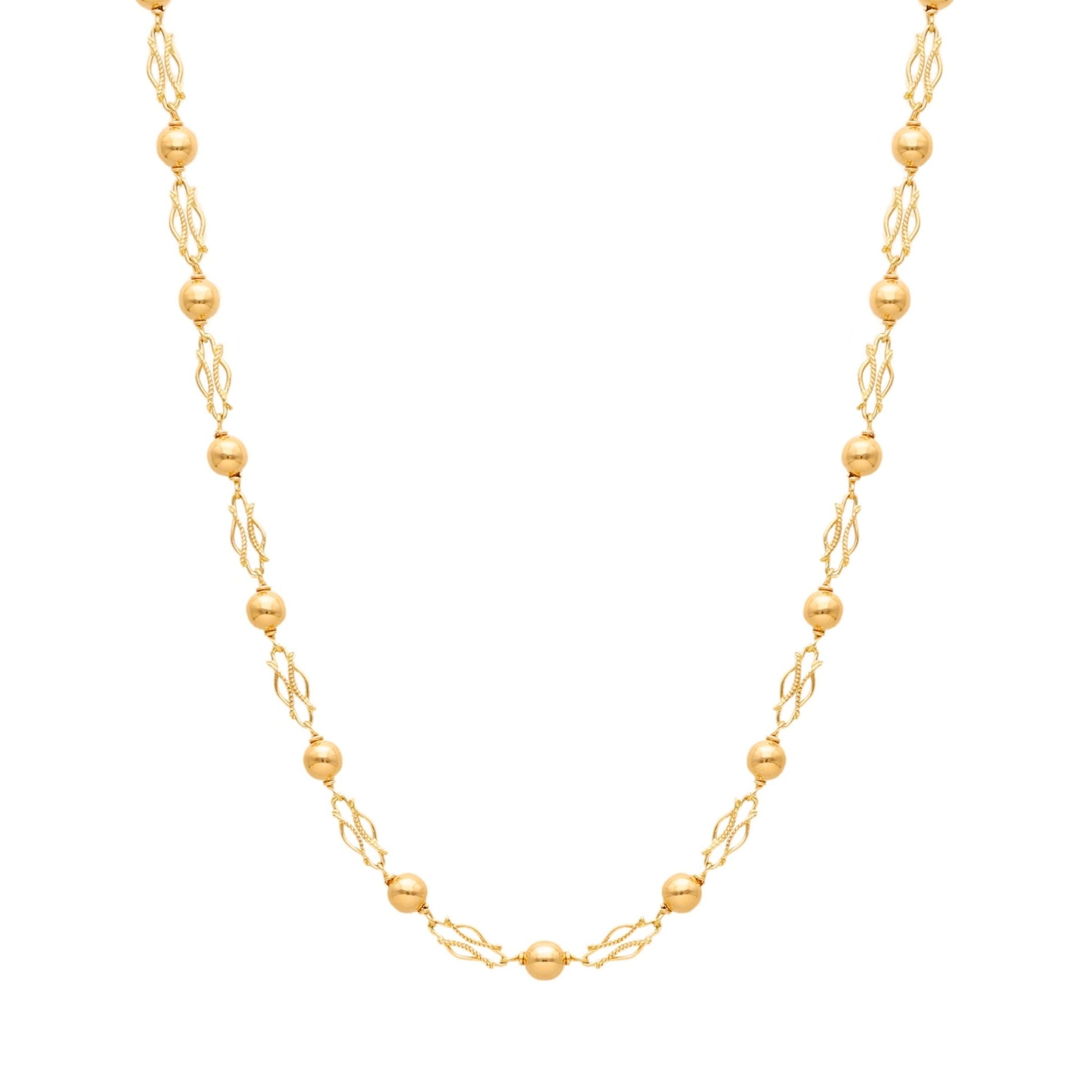 Fio em Ouro 19kl com Elos Infinitos e Esferas (44cm) - Loja do Ouro