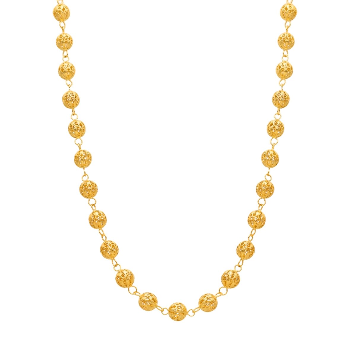 Fio em Ouro 19kl com Esferas em Filigrana (47cm) - Loja do Ouro