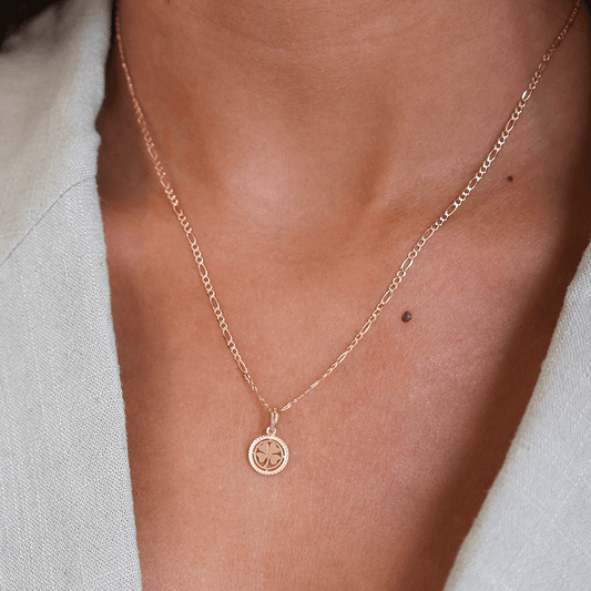 Fio em Ouro 19kl com Medalha Trevo (45cm) - Loja do Ouro