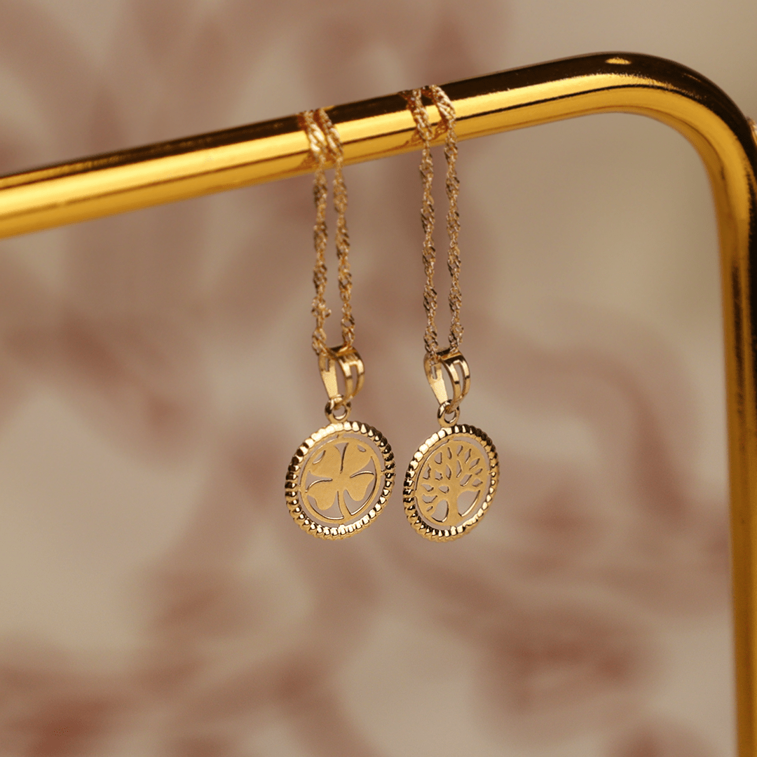 Fio em Ouro 19kl com Medalha Trevo (45cm) - Loja do Ouro