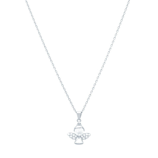 Fio em Prata com Anjo cravejado de Zircónias - Loja do Ouro