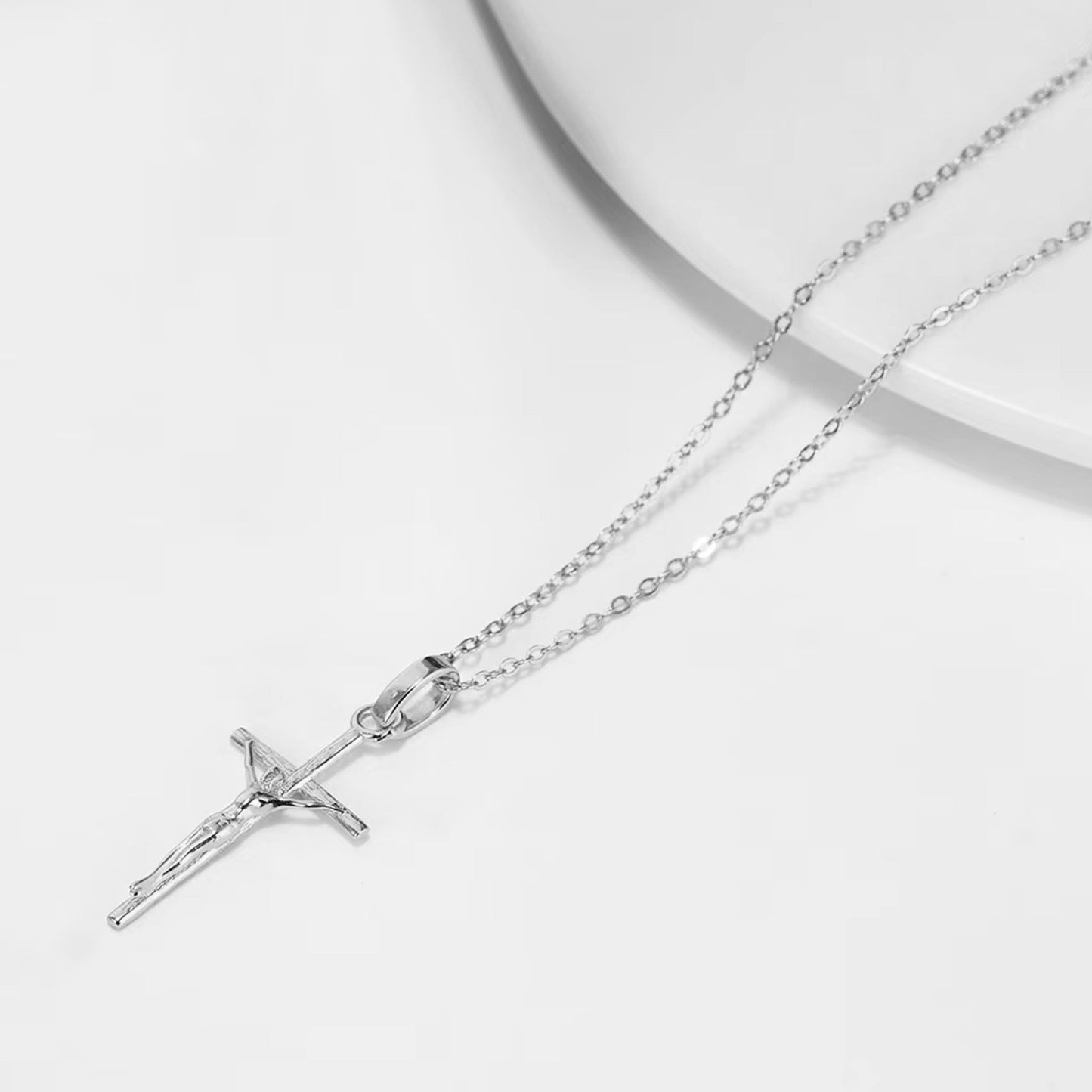 Fio em Prata com Crucifixo (45cm) - Loja do Ouro