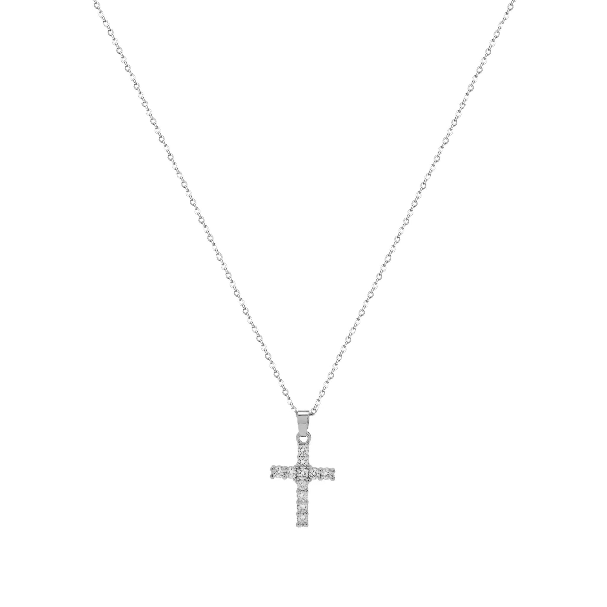 Fio em Prata com Cruz e Zircónias - Loja do Ouro