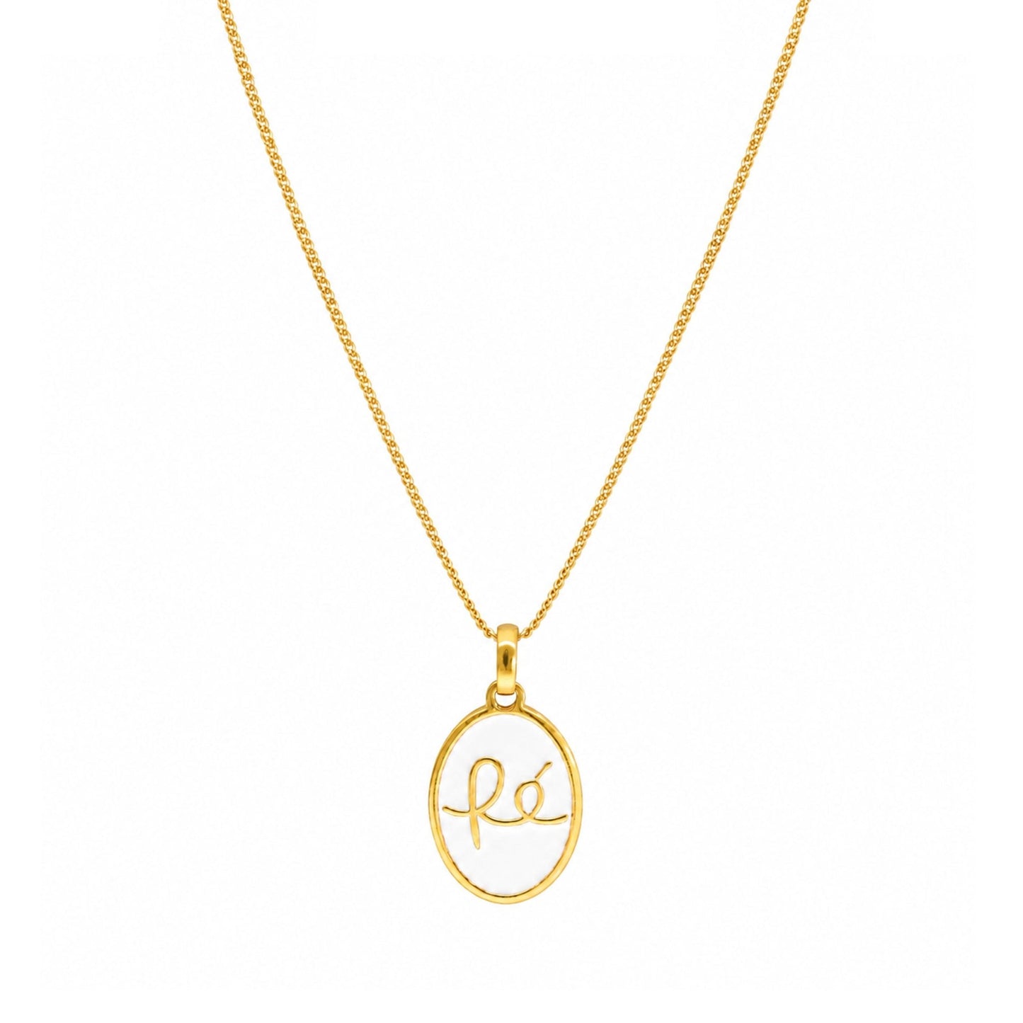Fio Fé em Prata Dourada e Esmalte Branco - Loja do Ouro