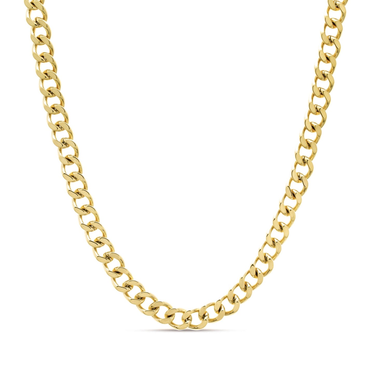 Fio Malha Barbela Batida em Aço Dourado (58cm) - Loja do Ouro