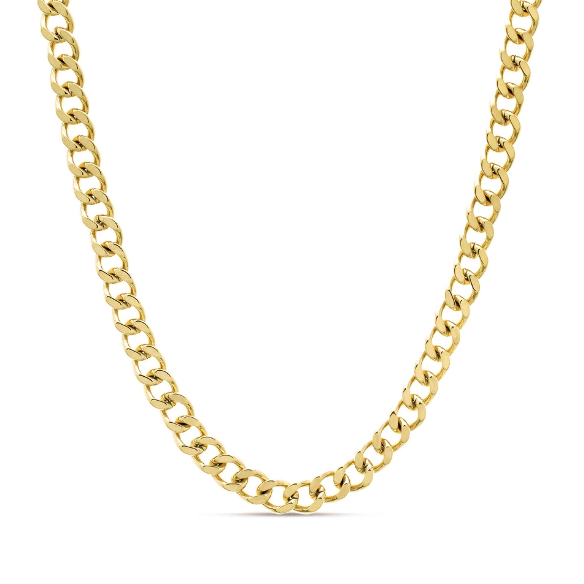 Fio Malha Barbela Batida em Aço Dourado (58cm) - Loja do Ouro