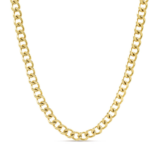 Fio Malha Barbela Batida em Aço Dourado (58cm) - Loja do Ouro