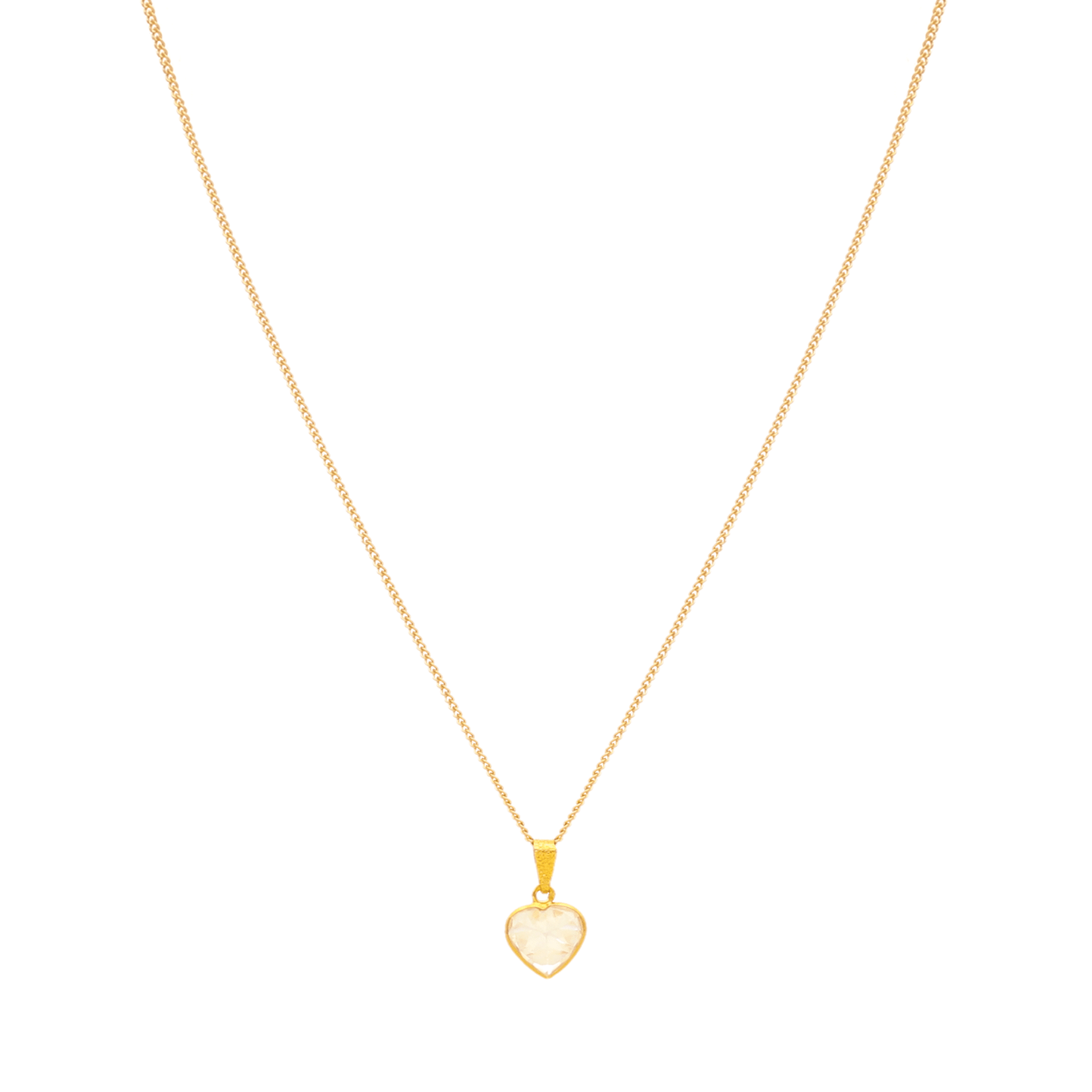 Fio Malha Barbela em Ouro 19kl com Zircão Coração (50cm) - Loja do Ouro