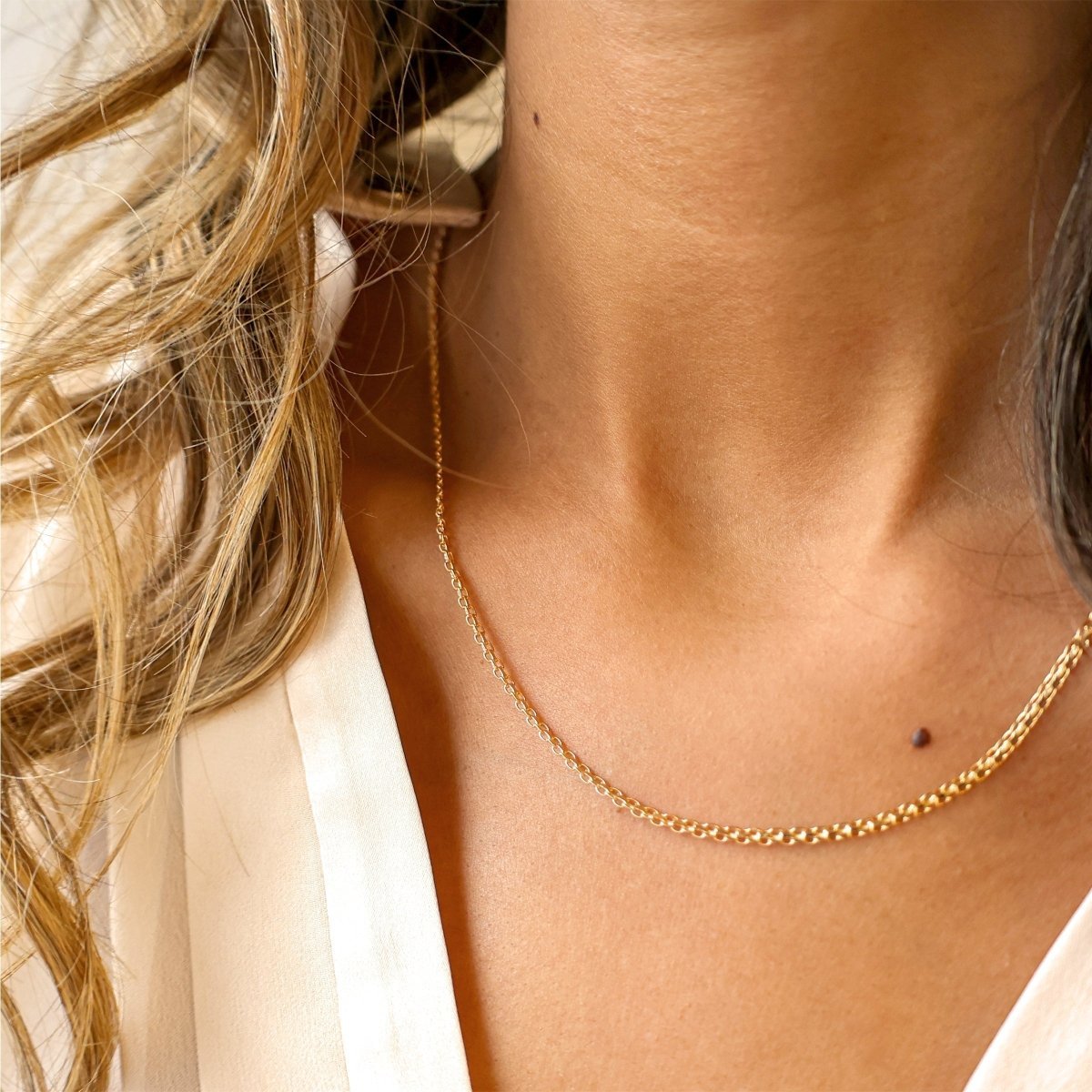 Fio Malha Batida em Ouro 19kl (49cm) - Loja do Ouro