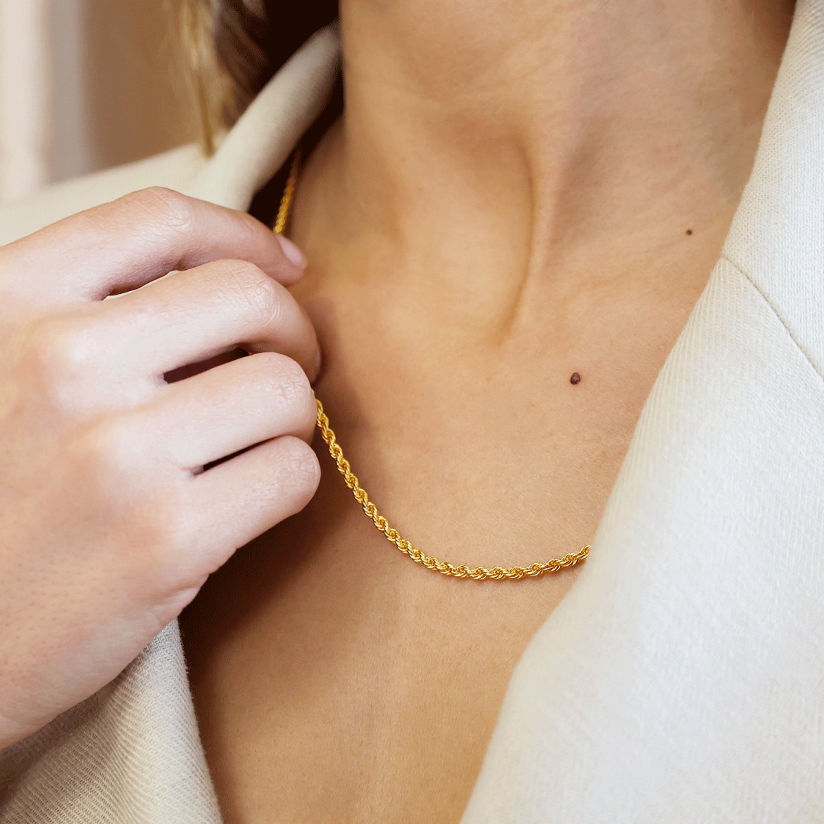 Fio Malha Corda em Ouro 19kl (71cm) - Loja do Ouro