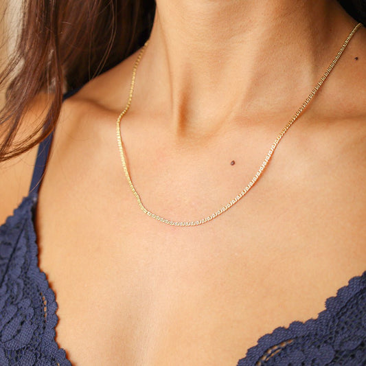 Fio Malha Entrelaçada em Ouro 19kl (50cm) - Loja do Ouro