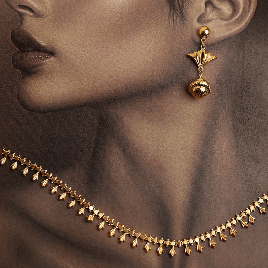 Gargantilha em Ouro 19kl com Motivos da Natureza (46,5cm) - Loja do Ouro