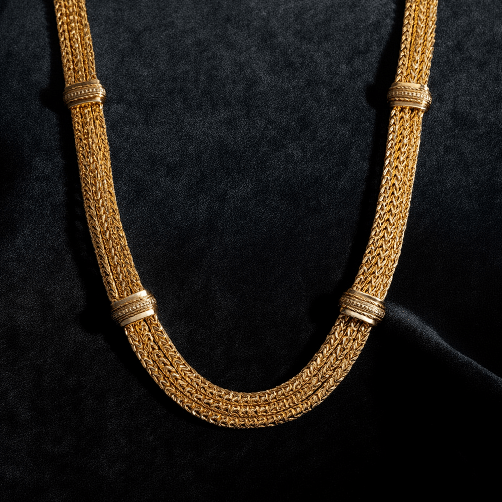 Gargantilha Malha Bizantina em Ouro 19kl (41.5cm) - Loja do Ouro