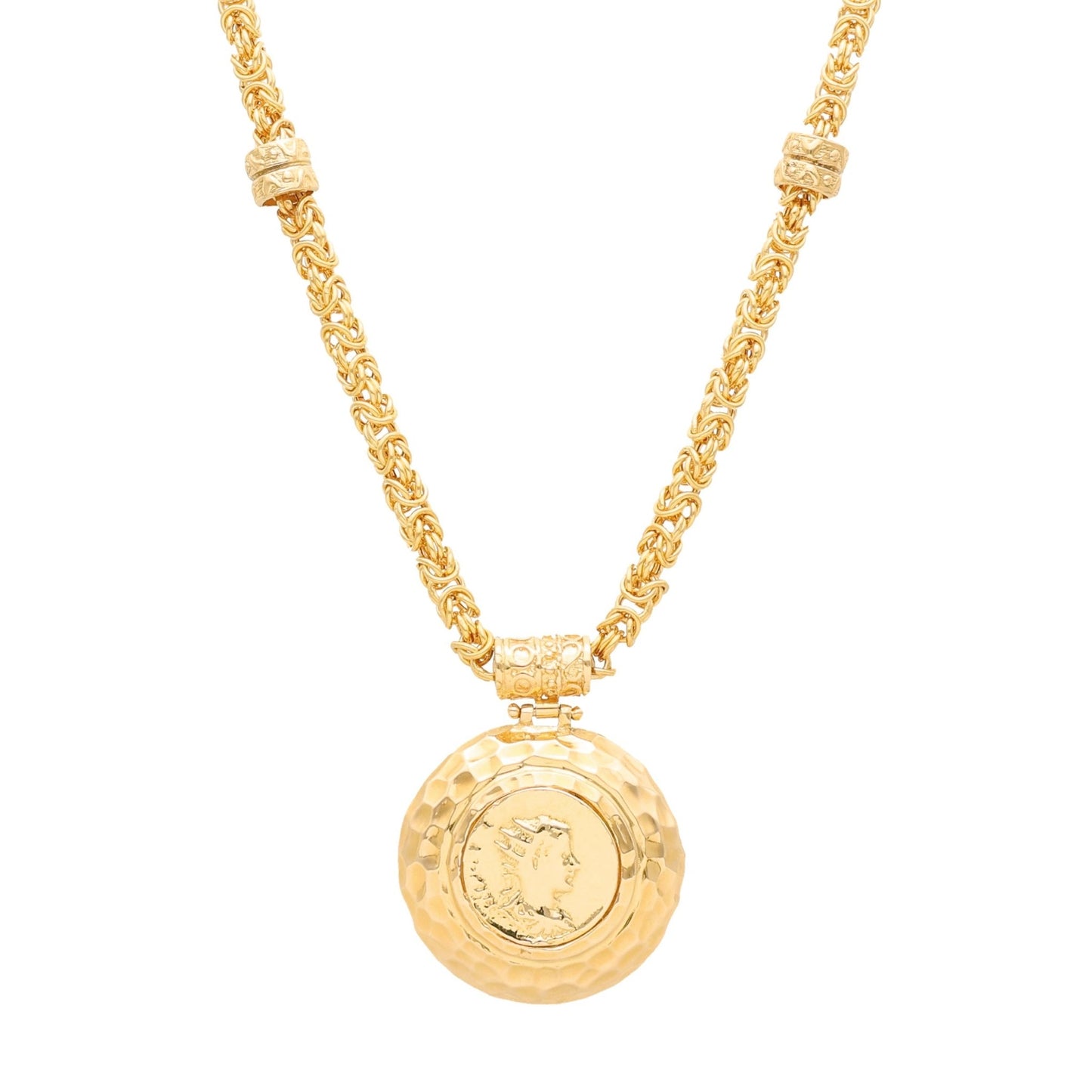 Gargantilha Malha Virolinha em Ouro 19kl com Medalhão (42cm) - Loja do Ouro