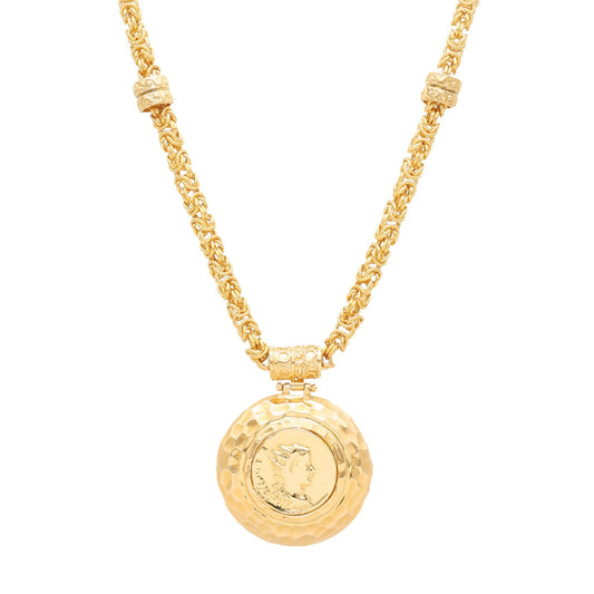 Gargantilha Malha Virolinha em Ouro 19kl com Medalhão (42cm) - Loja do Ouro