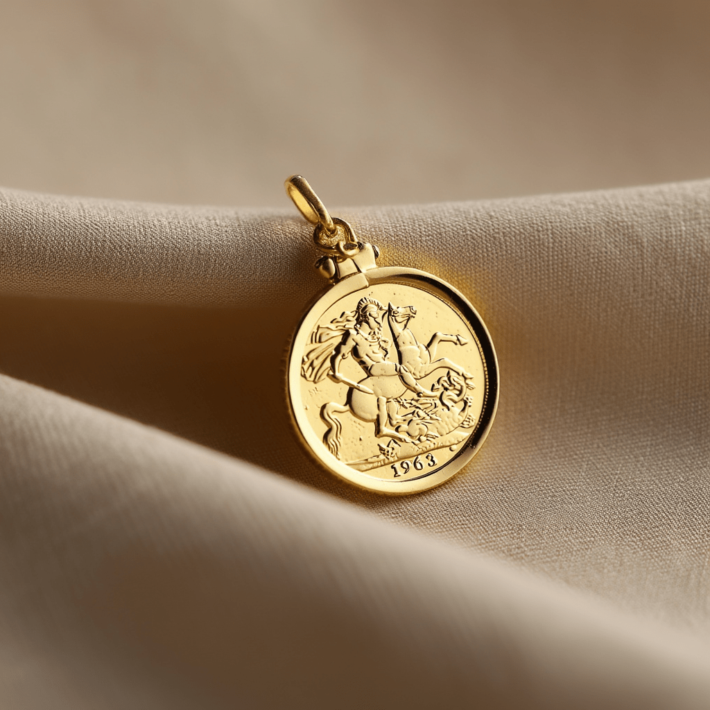 Libra Rainha Elizabeth II (1963) com Aro Simples em Ouro 19kl - Loja do Ouro