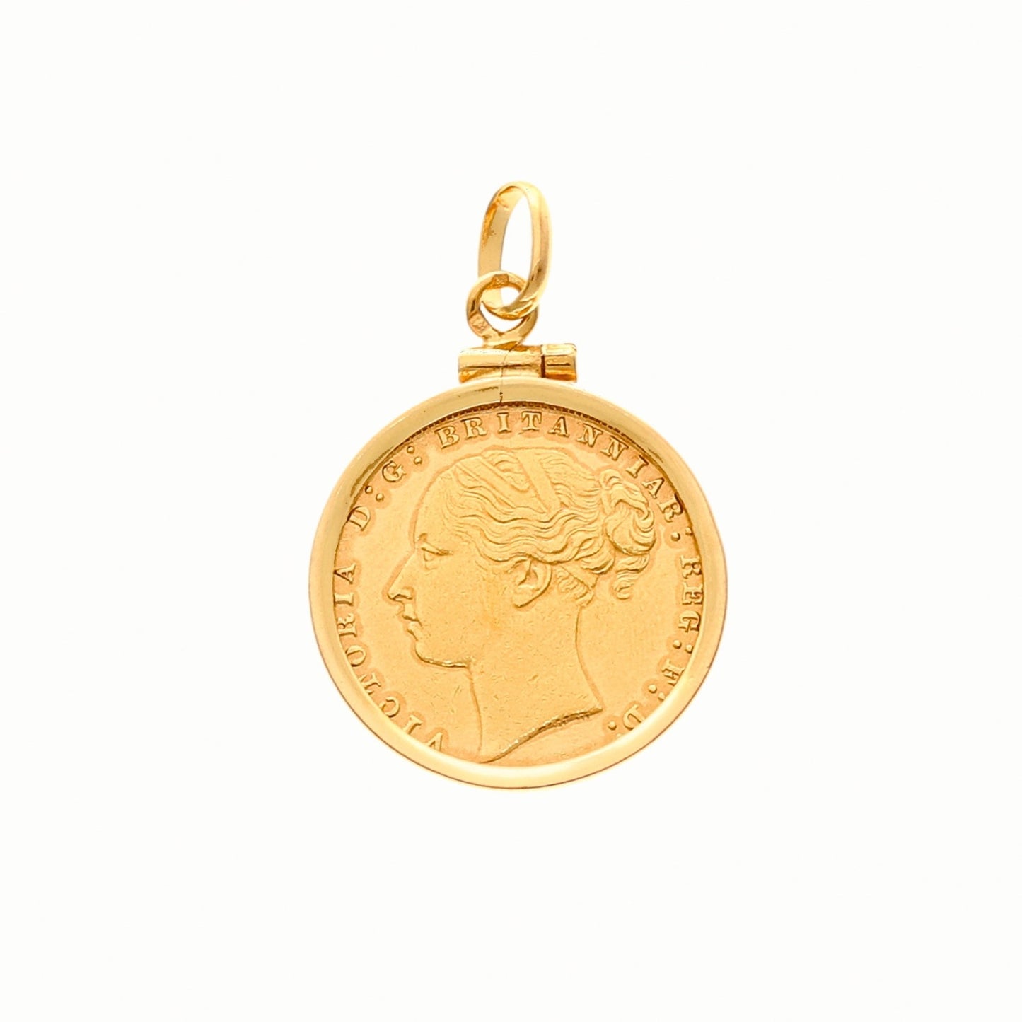 Libra Rainha Victoria (1876) com Aro Simples em Ouro 19kl - Loja do Ouro