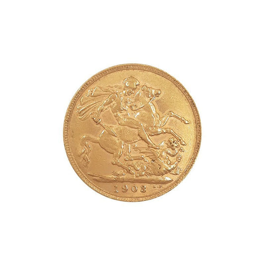 Libras (22kl) Rei Eduardo VII com S. Jorge no Verso. (Data sob consulta) - Loja do Ouro