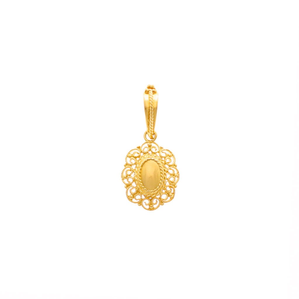 Medalha Flor Rendilhada em Ouro de 18kl - Loja do Ouro