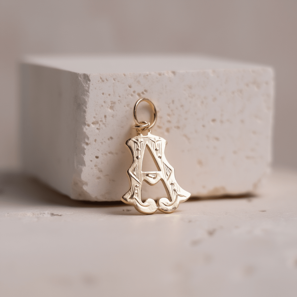 Medalha Letra “A” em Ouro 19kl com Efeito Raiado (1.4cm) - Loja do Ouro
