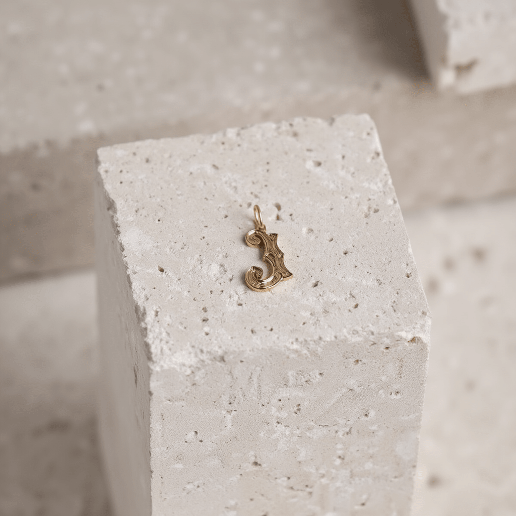 Medalha Letra “J” em Ouro 19kl com Efeito Raiado - Loja do Ouro