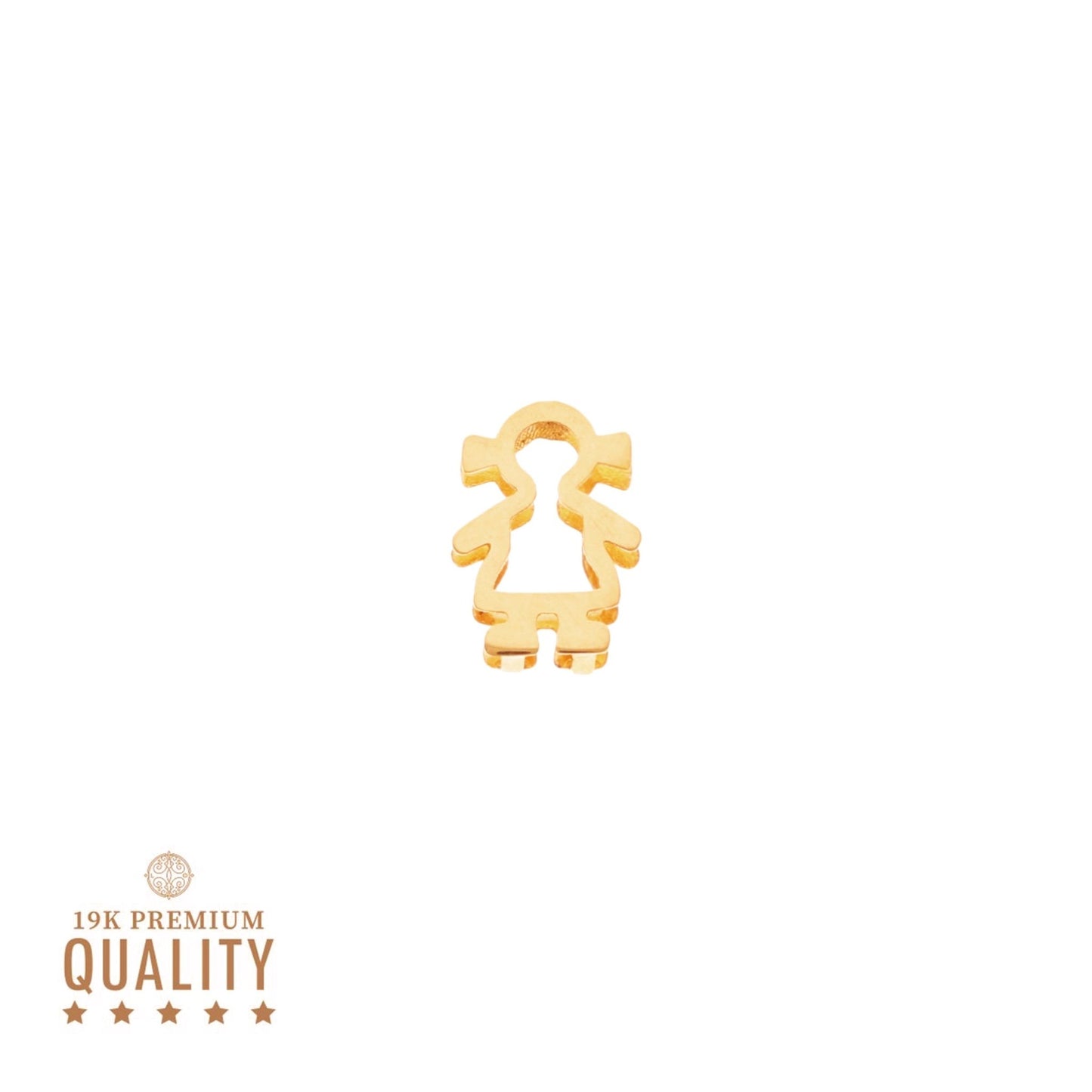 Medalha Menina em Ouro 19kl (1cm) - Loja do Ouro