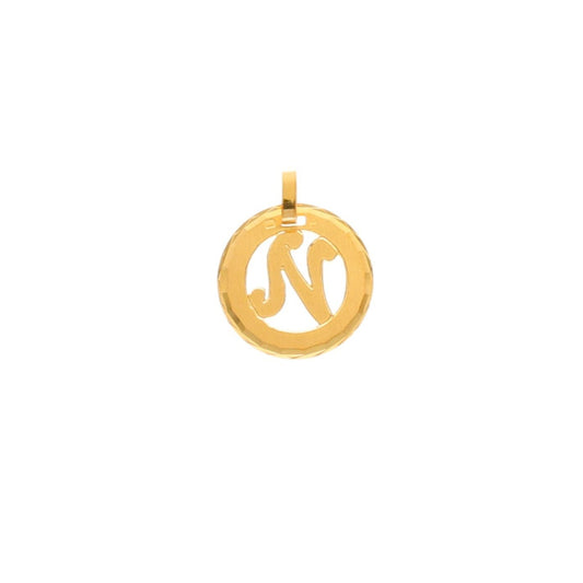 Medalha Redonda em Ouro 19kl com Letra N (1.6cm) - Loja do Ouro