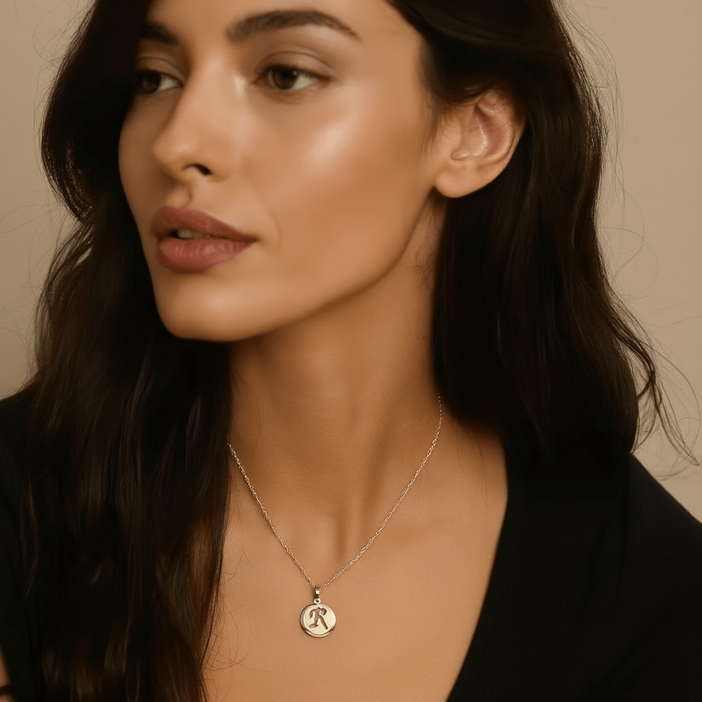 Medalha Redonda em Ouro 19kl com Letra R (1.7cm) - Loja do Ouro