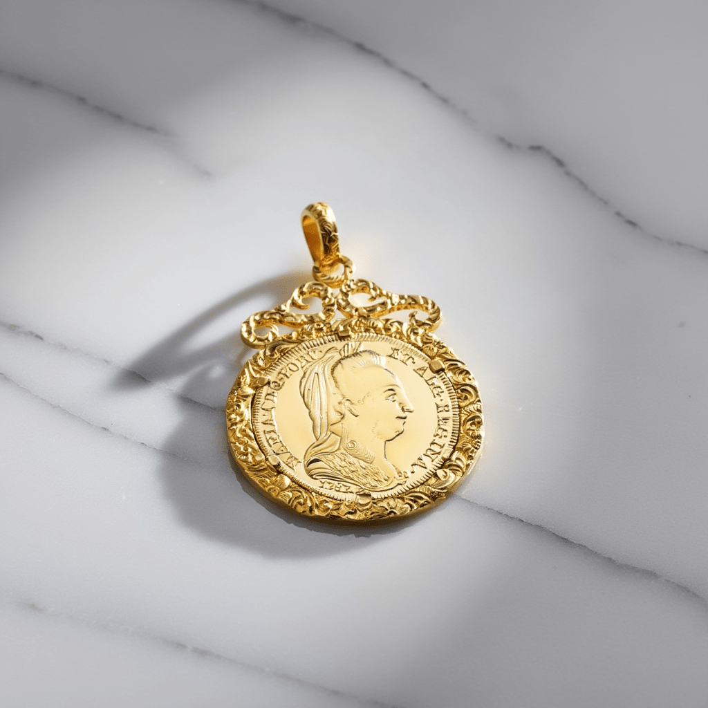 Moeda Dona Maria de Portugal (22kl) com Aro Trabalho (19kl) - Loja do Ouro