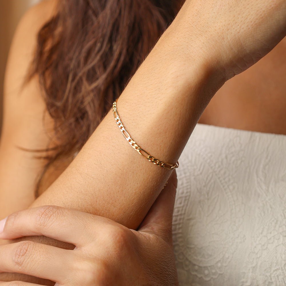 Pulseira Criança Malha 3x1 em Ouro 19kl (14.5cm) - Loja do Ouro