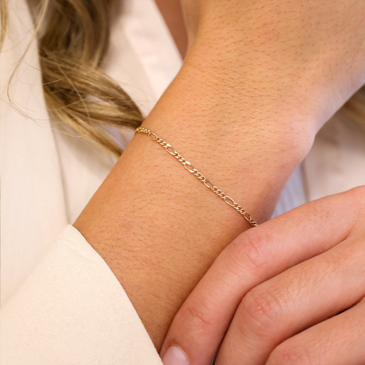 Pulseira Criança Malha 3x1 em Ouro 19kl (14cm) - Loja do Ouro