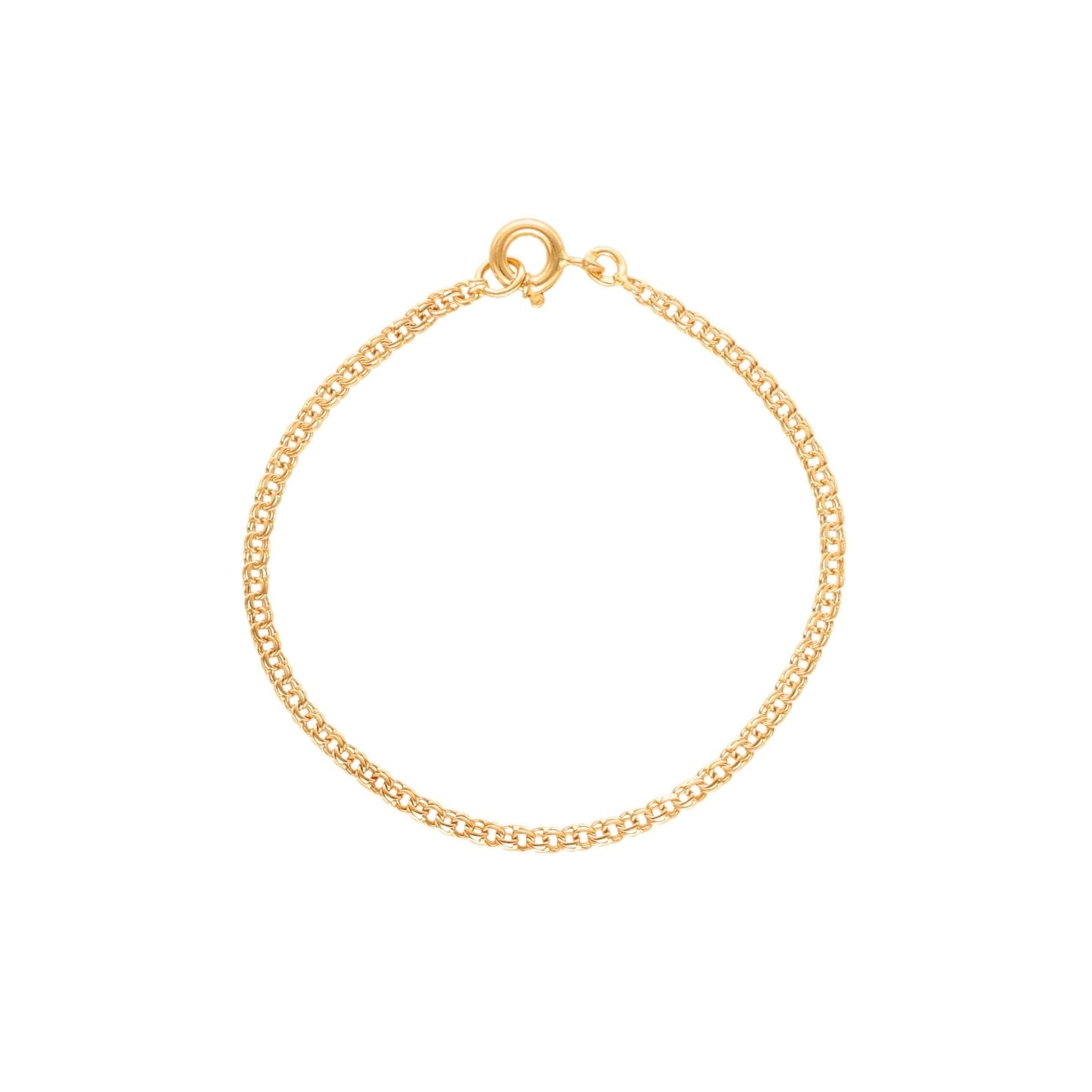 Pulseira de Criança em Ouro 19kl com Malha Friso (14cm) - Loja do Ouro