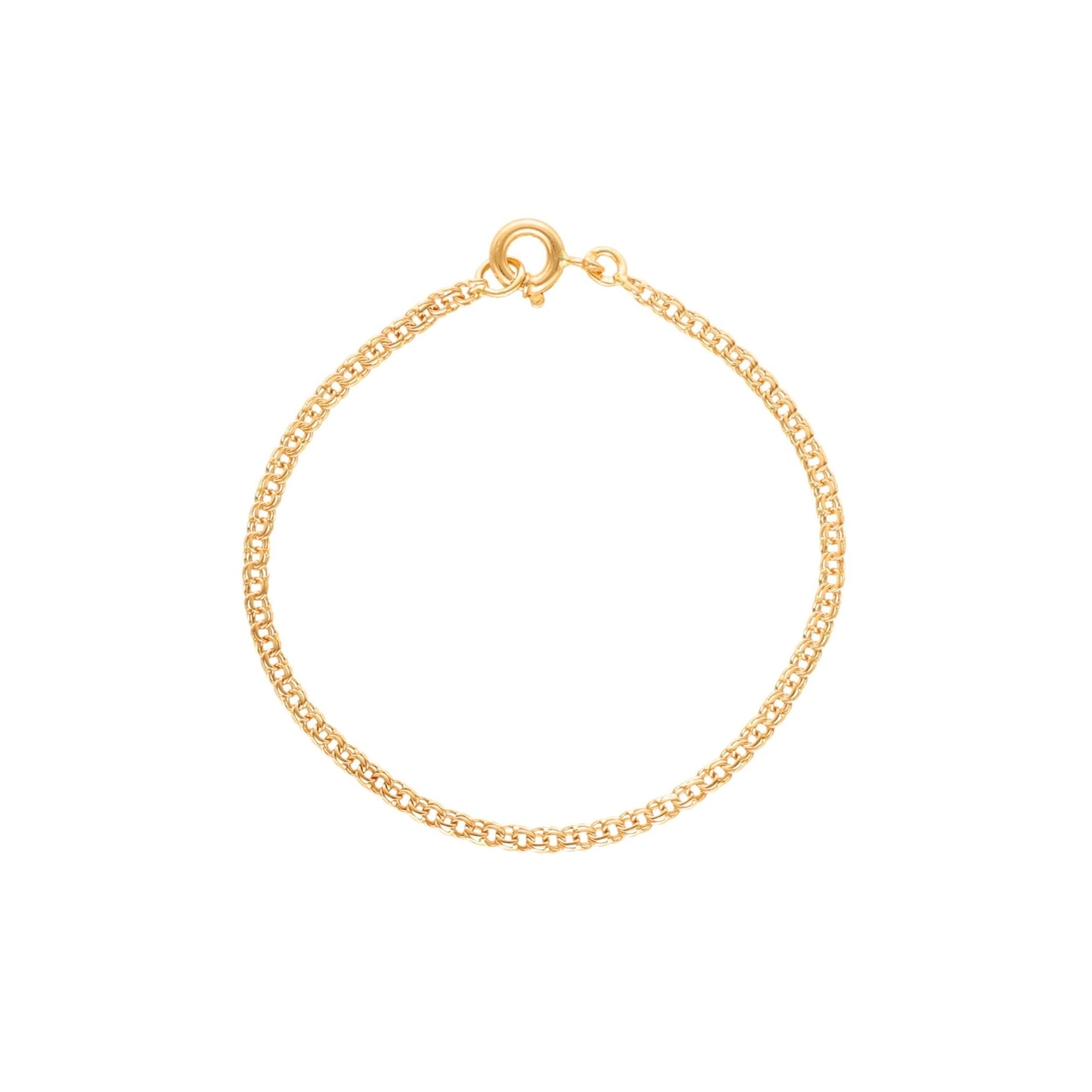 Pulseira de Criança em Ouro 19kl com Malha Friso (14cm) - Loja do Ouro