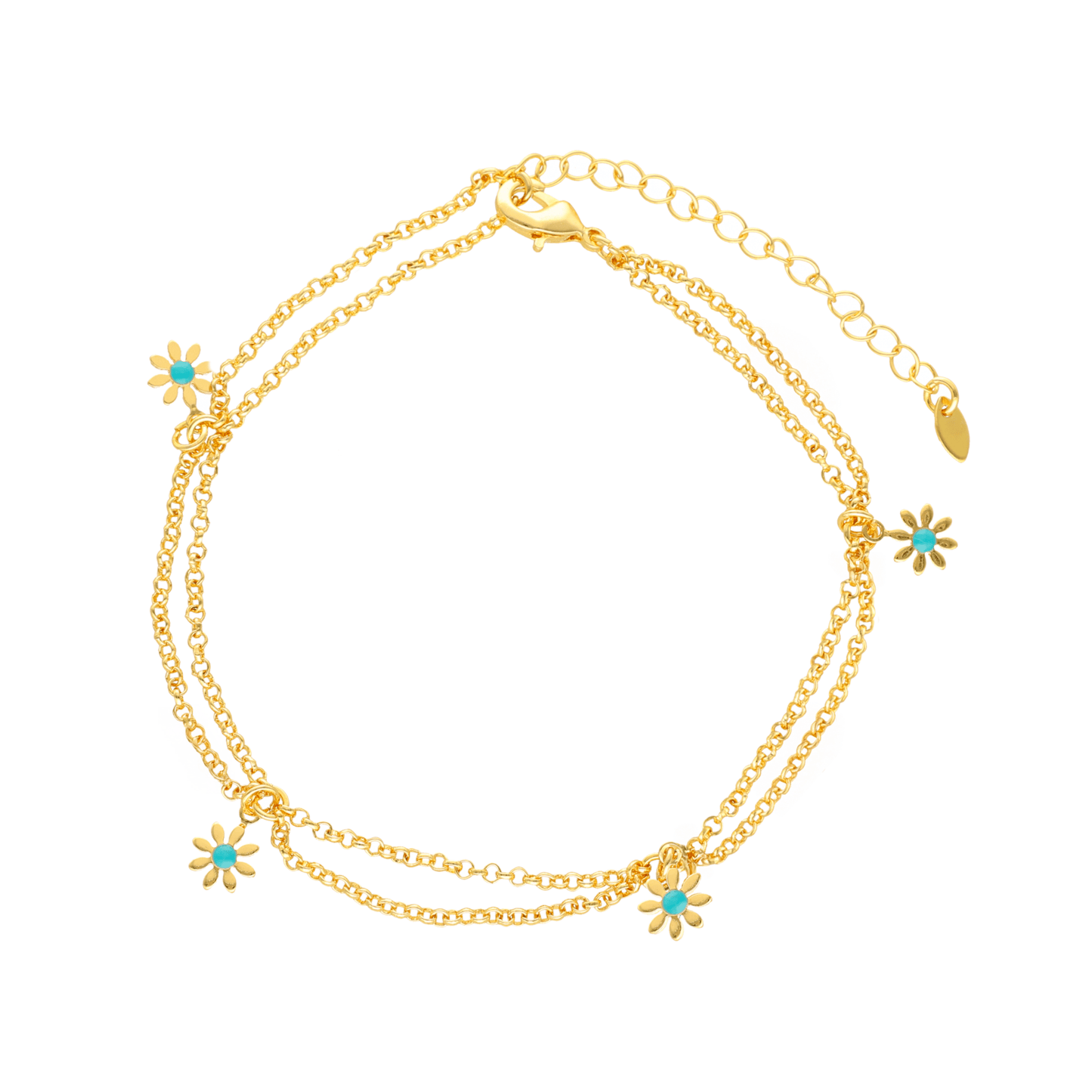 Pulseira de Pé Flower Power em Aço Inoxidável - Loja do Ouro