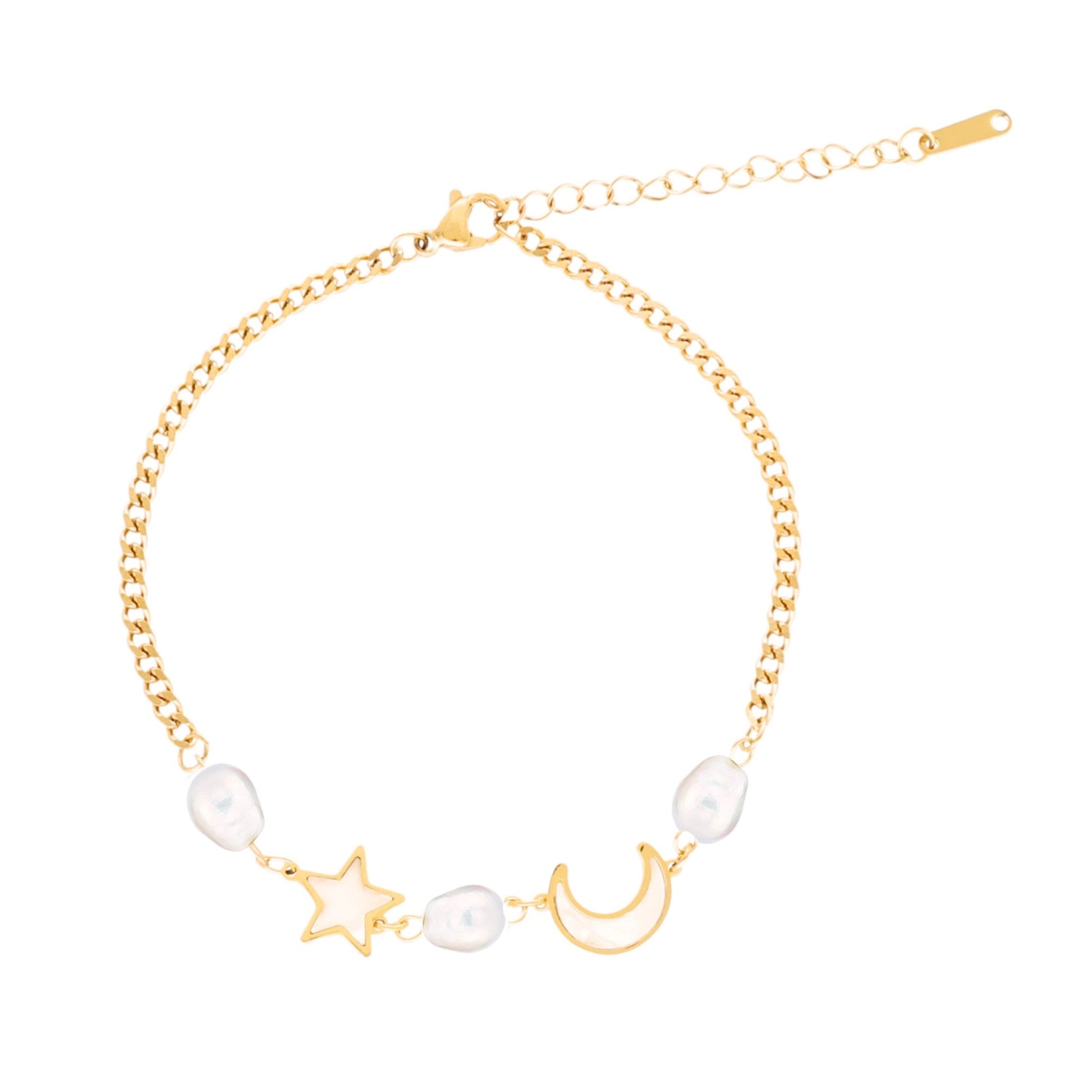 Pulseira de Pé Star em Aço Dourado Inoxidável - Loja do Ouro