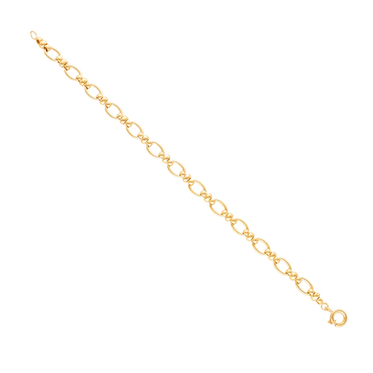 Pulseira em Ouro 19kl com Elos Ovais e Traves (18cm) - Loja do Ouro