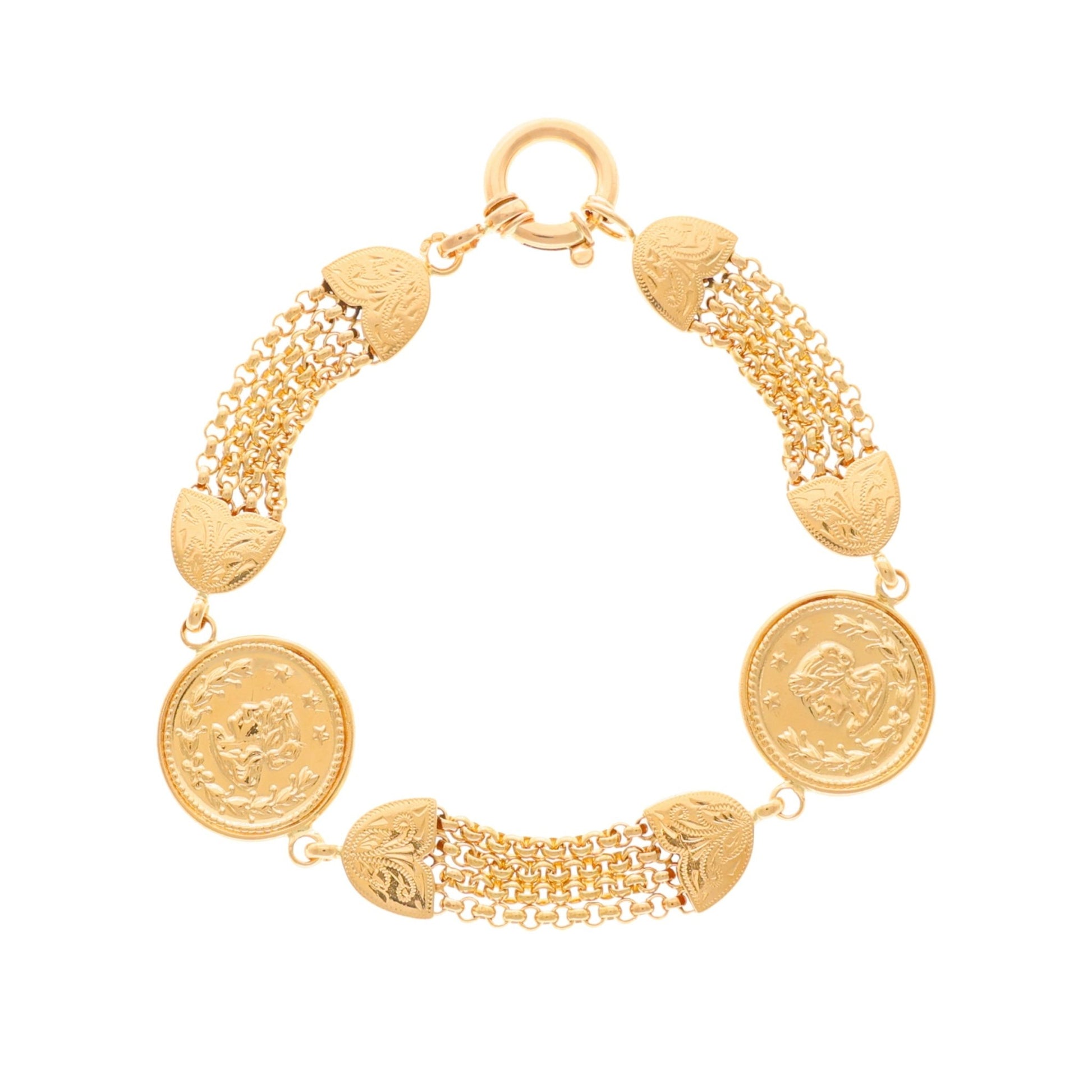 Pulseira em Ouro 19kl com Réplicas de Moeda (19cm) - Loja do Ouro